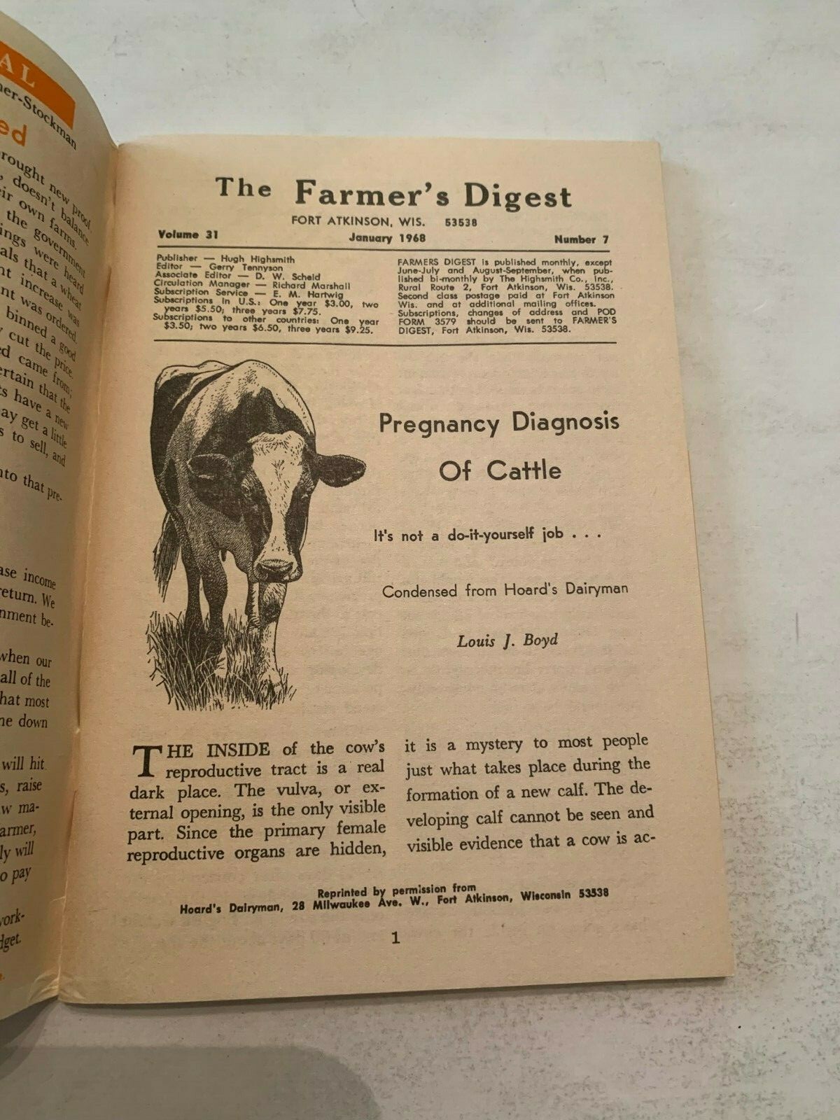 January 1968 Farmers Digest Magazine Volume 31 Number 7
