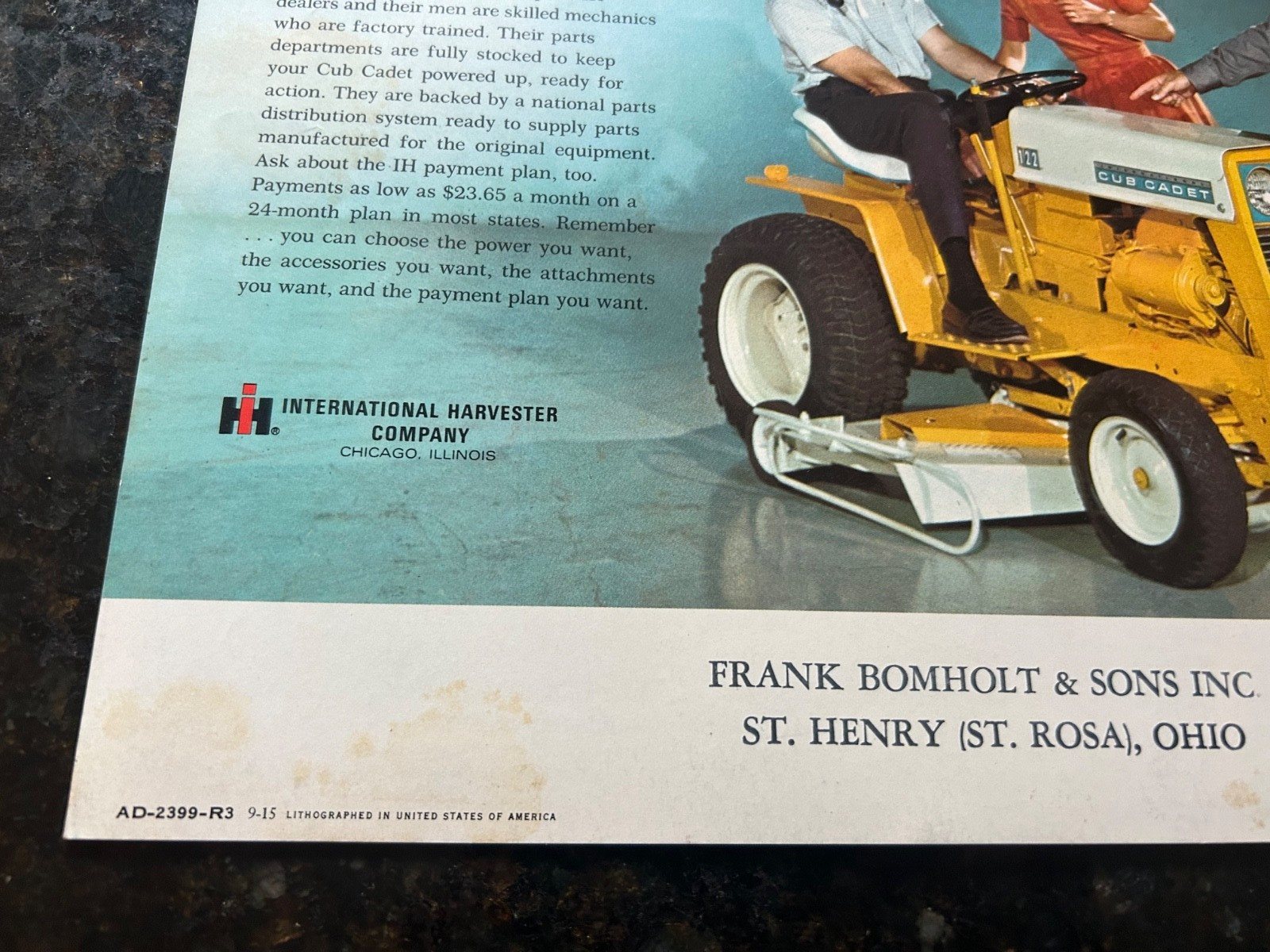 Vintage Cub Cadet Brochure Advertising Catalog & Attachment Guide International
