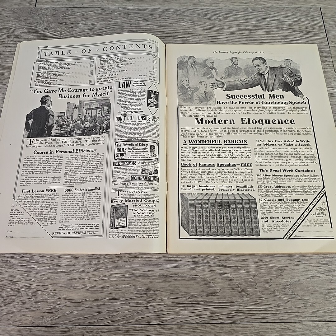 THE LITERARY DIGEST MAGAZINE — FEBRUARY 6, 1915 Vol 50 No 6