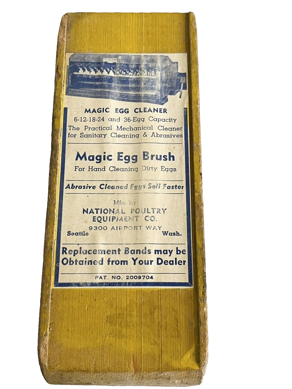 Magic Egg Brush National Poultry Equipment CO Seattle Advertising 1930&rsquo;s RARE