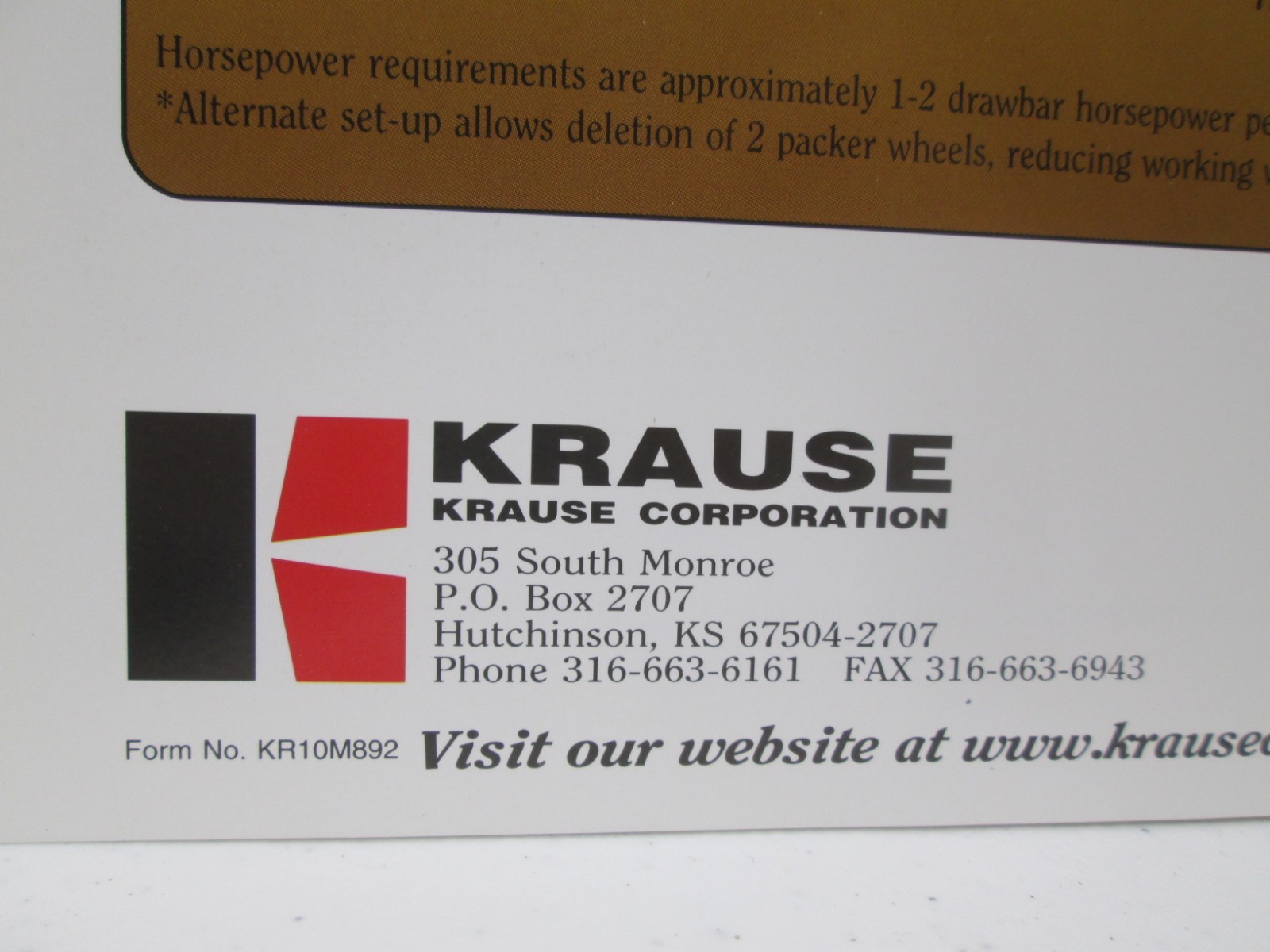 Krause Flex Wing Packer 4400 Series 3 Section 20-36 Ft Brochure