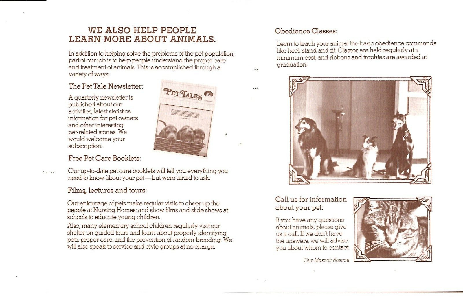 Adopt a Friend for Life The Denver Dumb Friends League Brochure 1977 Colorado