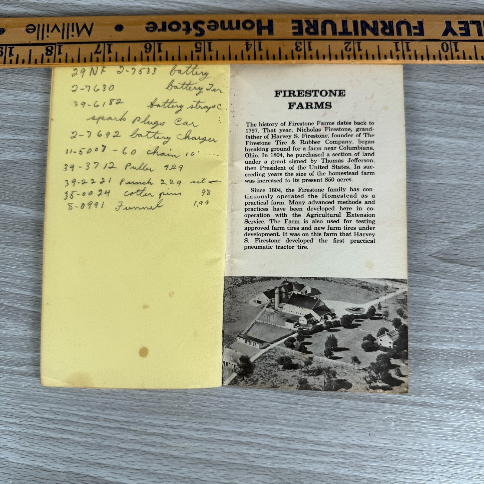 Vtg Notebook 1967 Firestone Farm Notebook Traction Tires Advertising Used