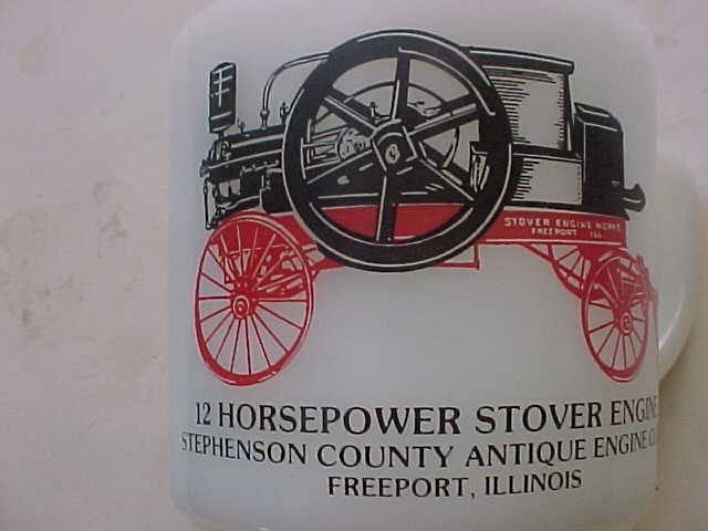 Stephenson Co Antique Engine Club STOVER ENGINE Coffee Cup Freeport IL 1979 hit