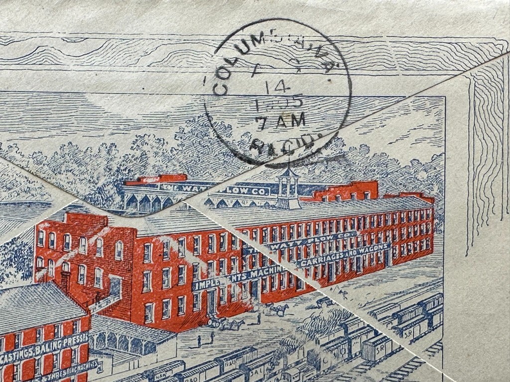 1905 WATT PLOW Postal Cover PEERLESS ENGINE Farm Advertising RICHMOND VA Envelop