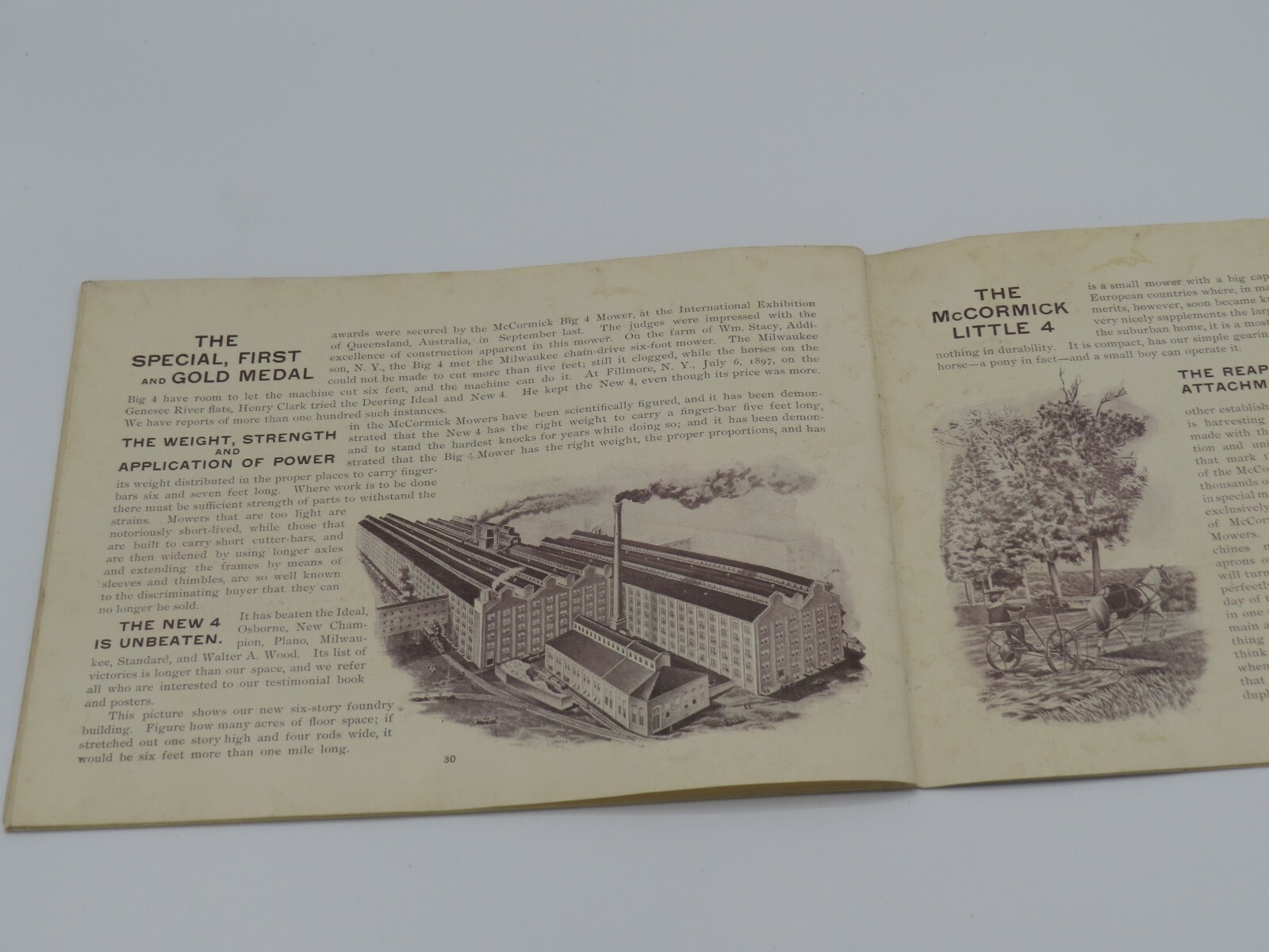 Vintage 1890&rsquo;s McCormick&rsquo;s Right Hand IH Deering Catalog Brochure RARE Binder