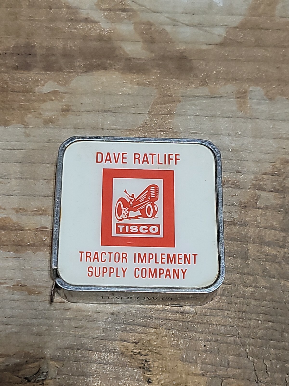 Vintage TISCO Tractor Implement Supply Company Dave Ratliff Barlow Tape Measure