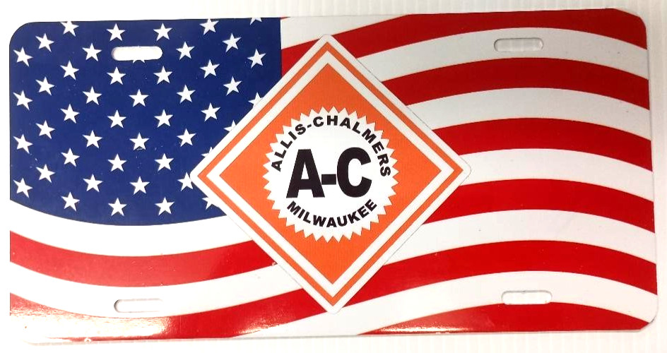 ALLIS-CHALMERS (DIAMOND) AMERICAN FLAG LICENSE PLATE