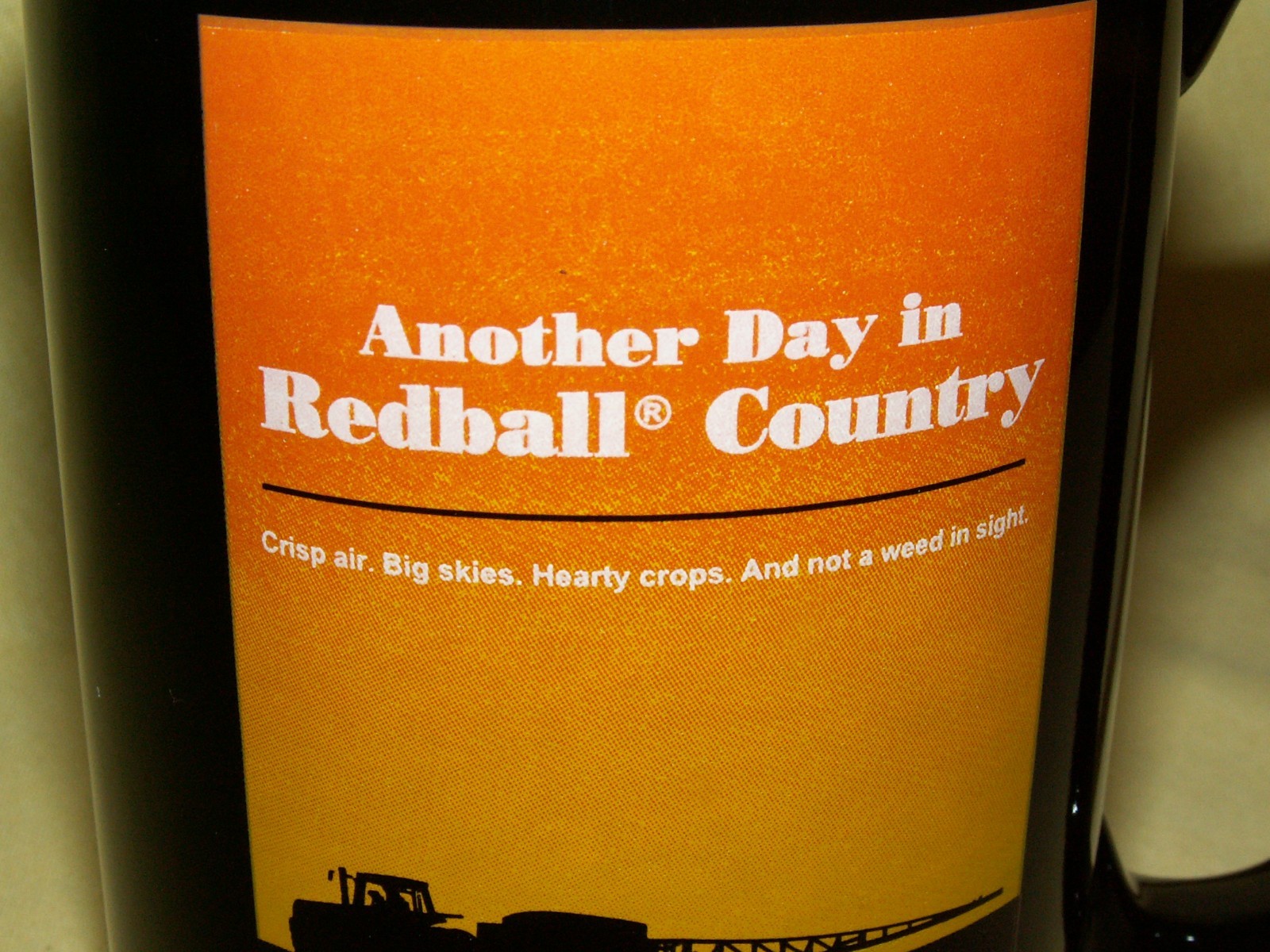 REDBALL MUG 2002 WEED KILLER CROPS TRACTOR SPRAYER M WARE COFFEE TEA CUP BLACK*