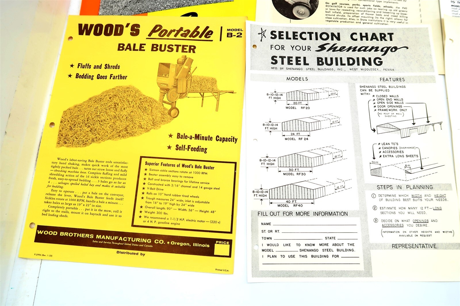 x21 Vintage 1950&rsquo;s – 1960&rsquo;s MIXED Brochures Tractors, Sprayers, Bailer, Cleaner