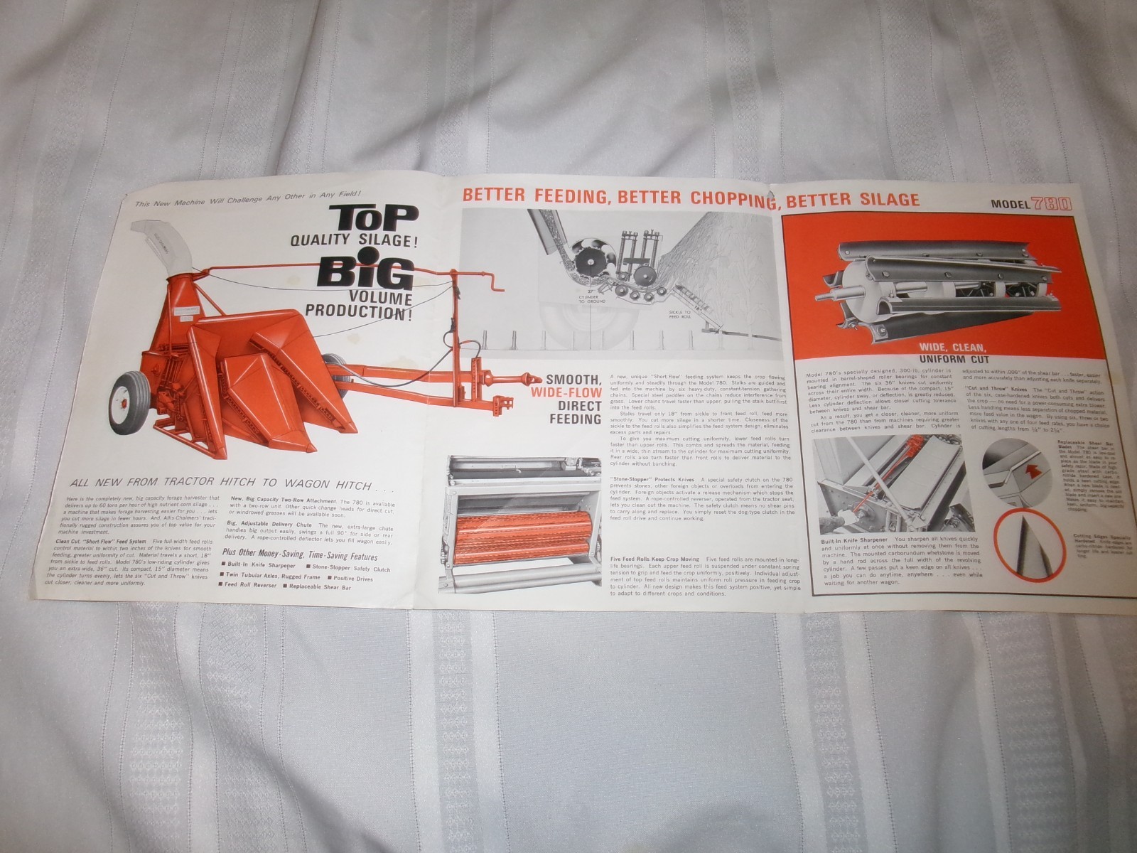 Vintage Allis Chalmers 780 Two Row Forage Harvester Sales Brochure 1960s. L@@K!