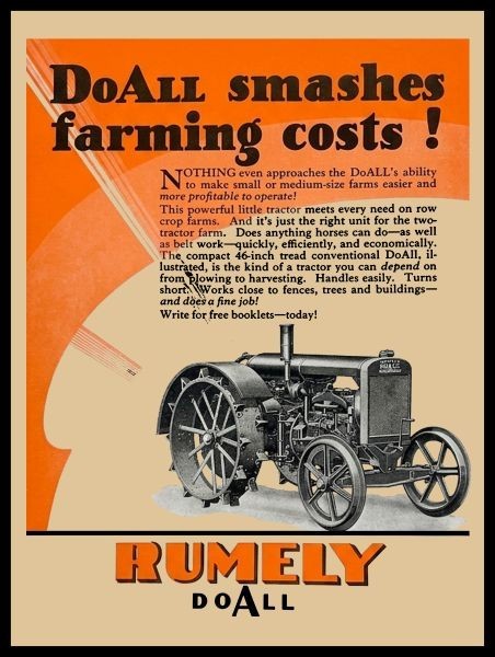 The RUMELY DoAll Tractor of La Porte, Indiana NEW Metal Sign: 12×16&Prime; Ships Free
