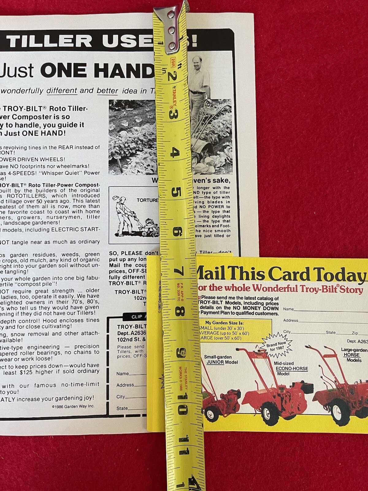 Vintage 1987 Troy Bilt Roto Tiller Print Ad