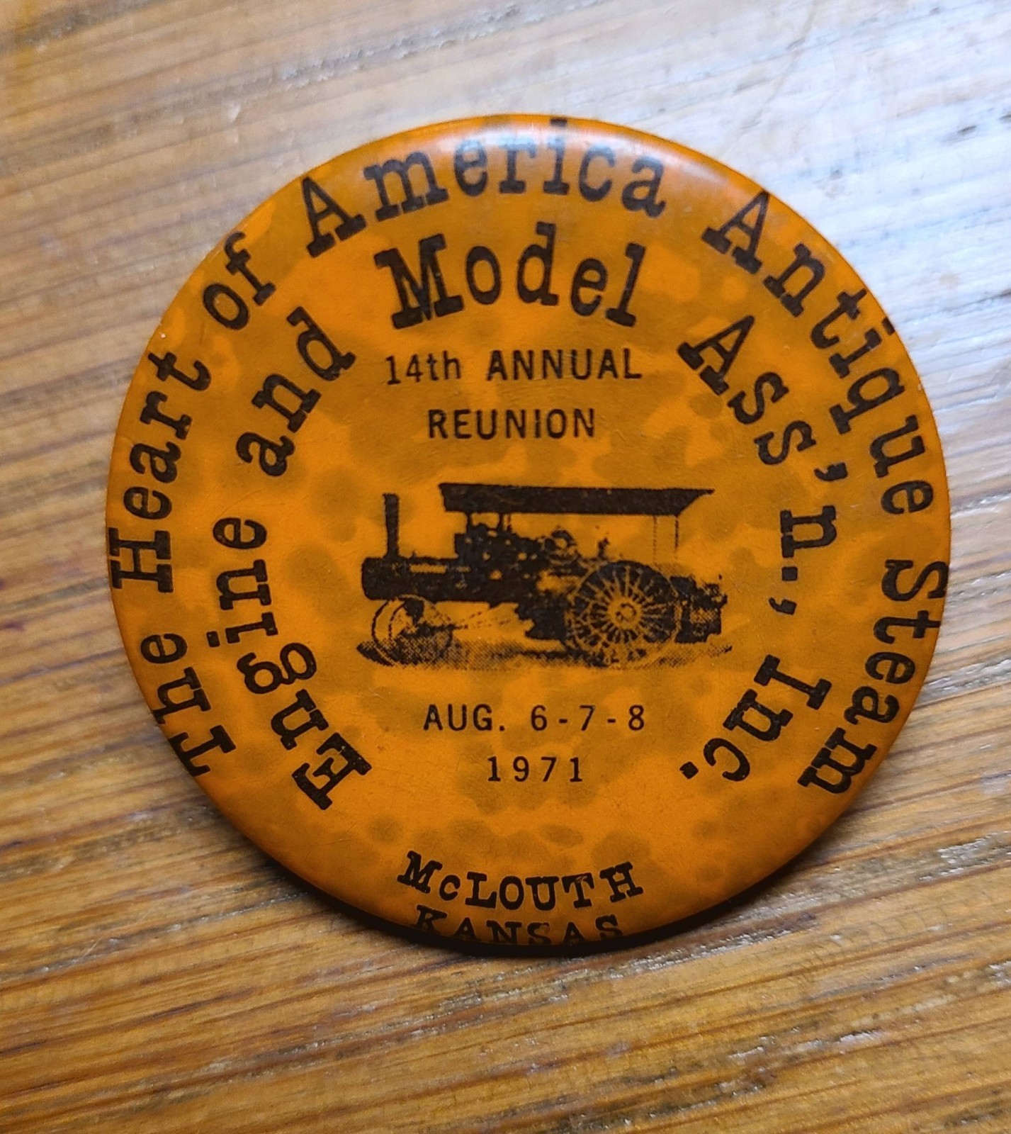 Vintage Heart of America Antique Steam Engine & Model… McLouth Kansas Buttons