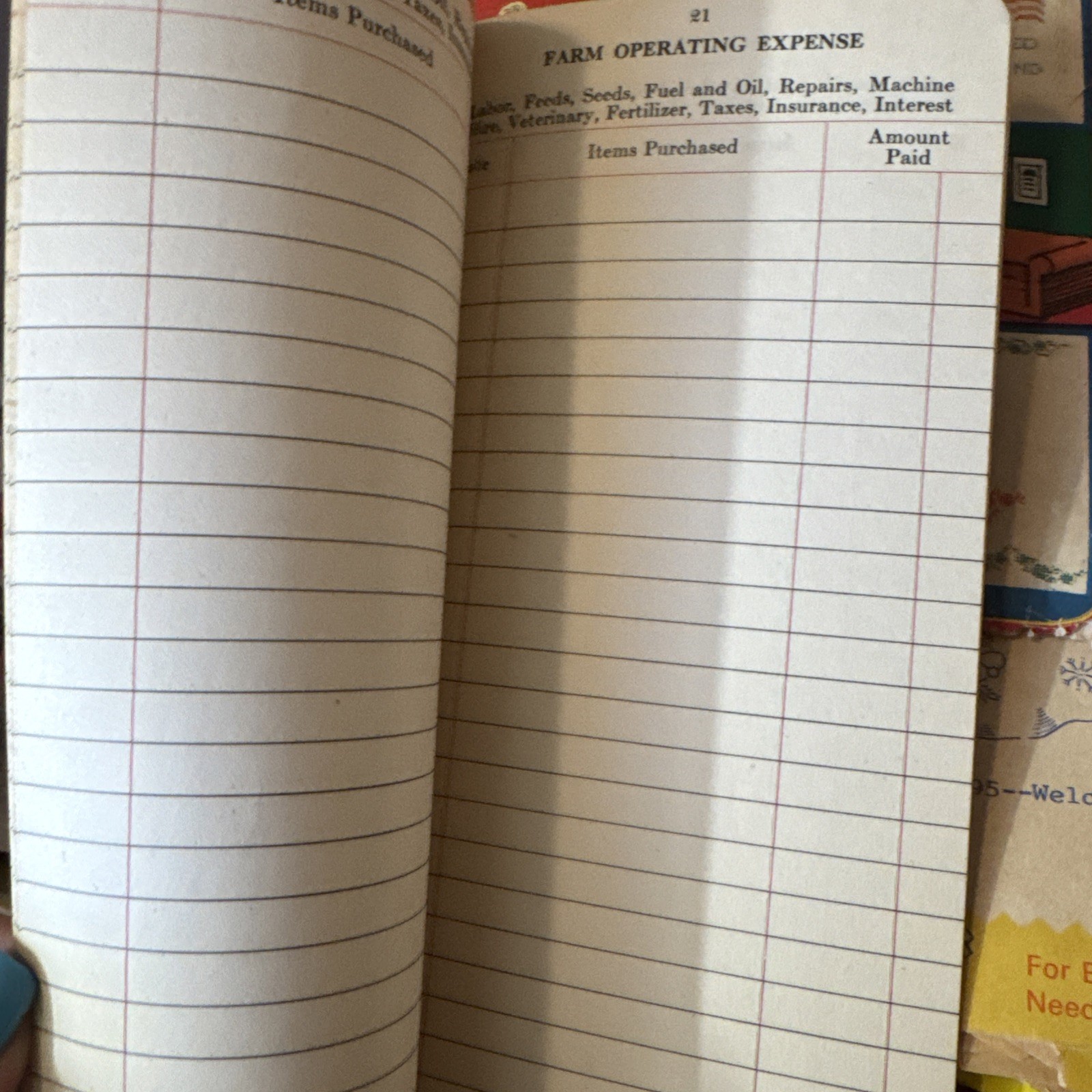Vintage Farmers Income Tax record, income/expenses form 1040F, doylestown trust