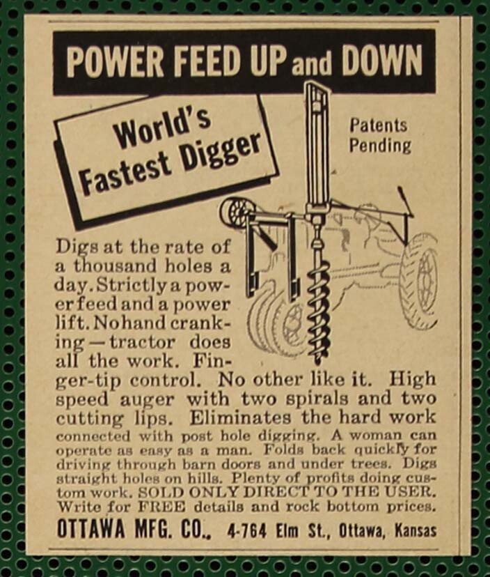 Ottawa Digger Tractor Log Saw Buzz Master Vintage Print Ad LOT of 10 pcs 1946