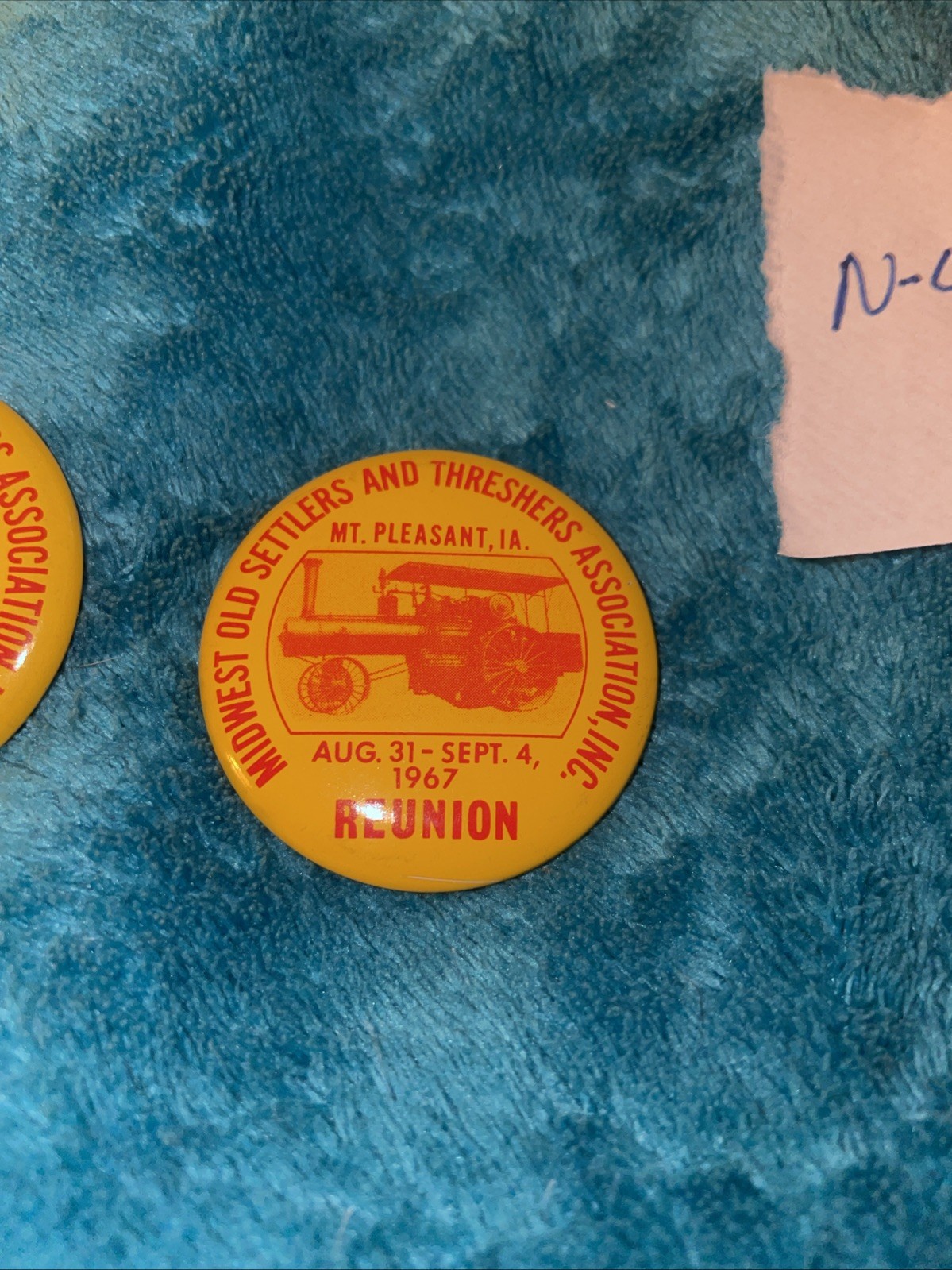 2 67 Midwest Old Settler Thresher Reunion Mt Pleasant IA Pinback Button Tractor