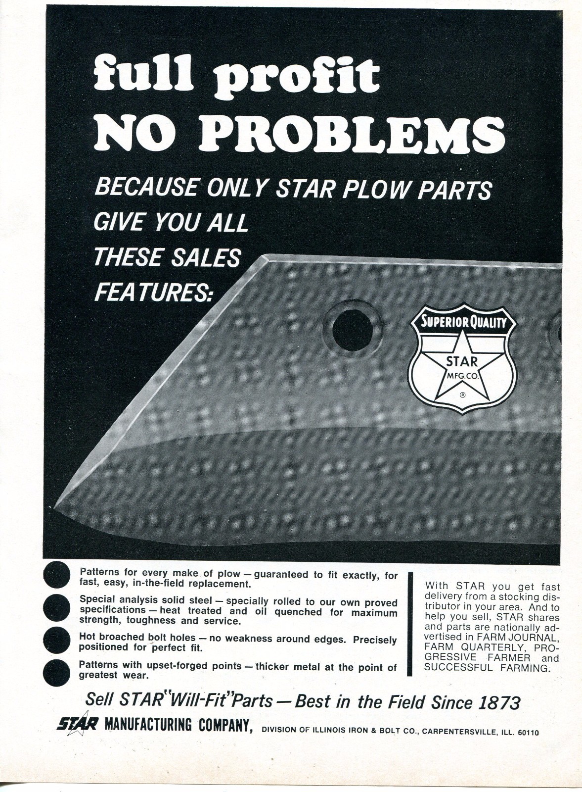 1968 Dealer Print Ad of Star Manufacturing Co Tractor Plow Parts