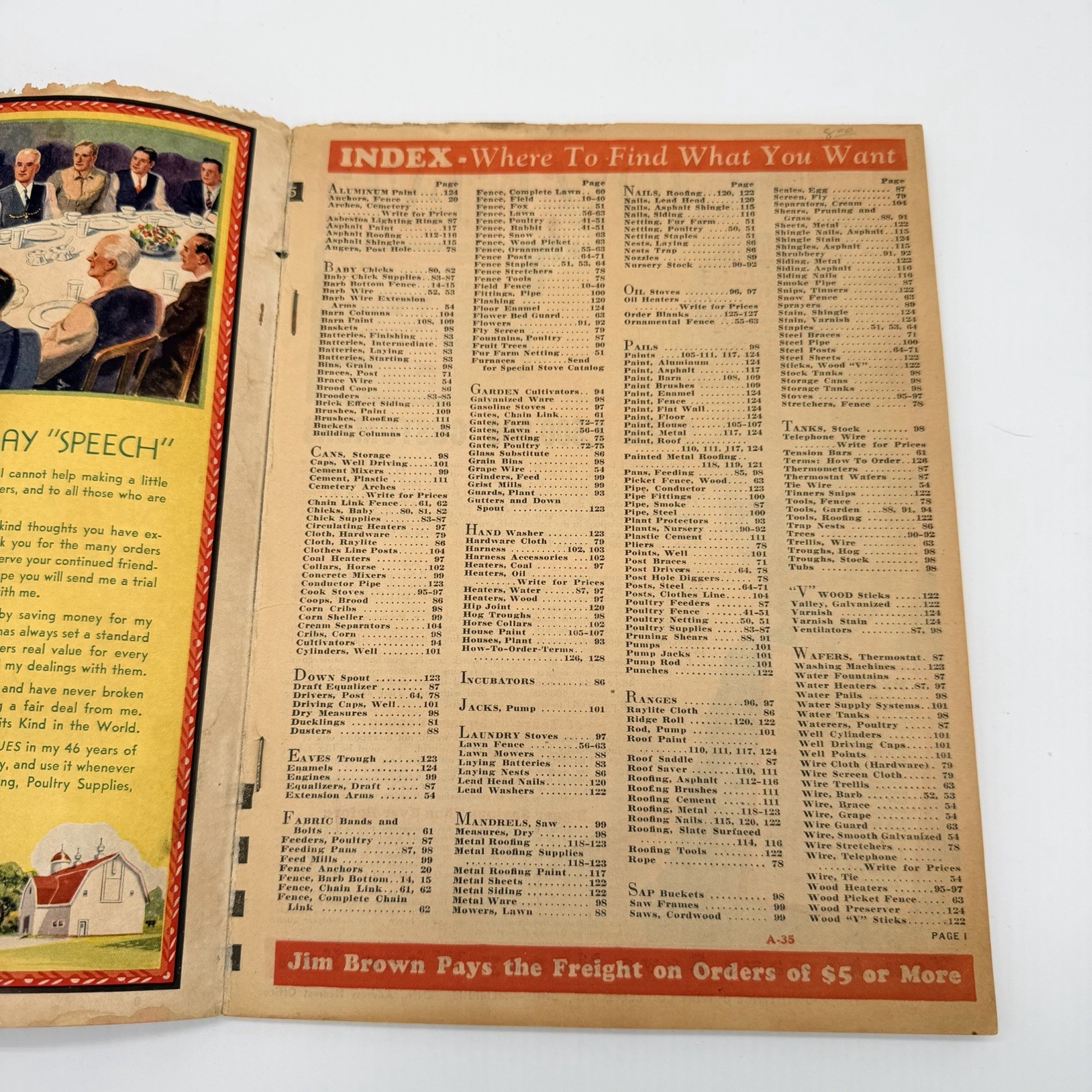 JIM BROWN&rsquo;S 1935 BARGAIN BOOK – THE BROWN FENCE & WIRE CO.- Catalog