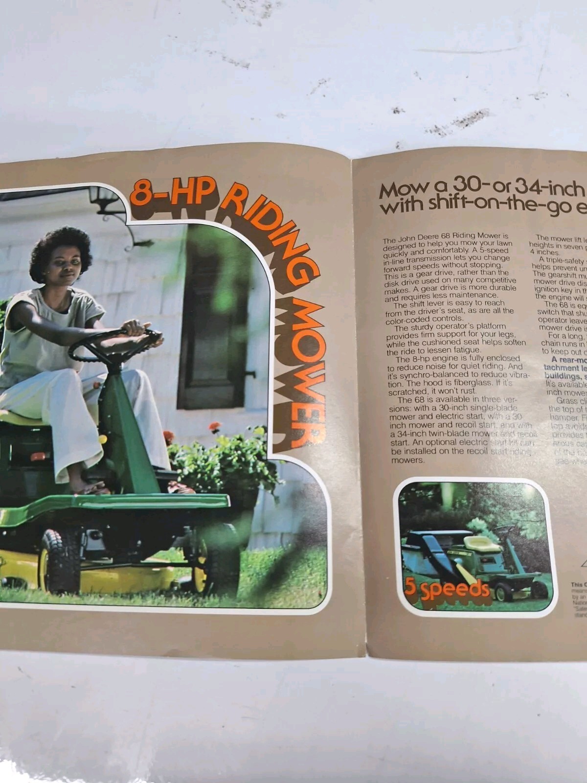 Vintage John Deere Riding Mowers for 1978 Brochure