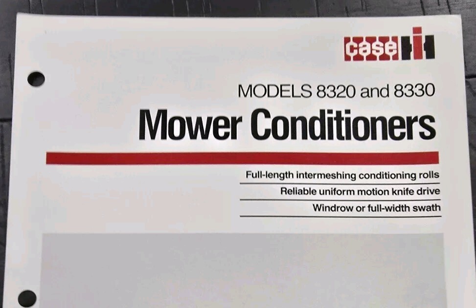 1990s 8320 Mower Conditioners Dealer Spec Sheet Case IH International Harvester