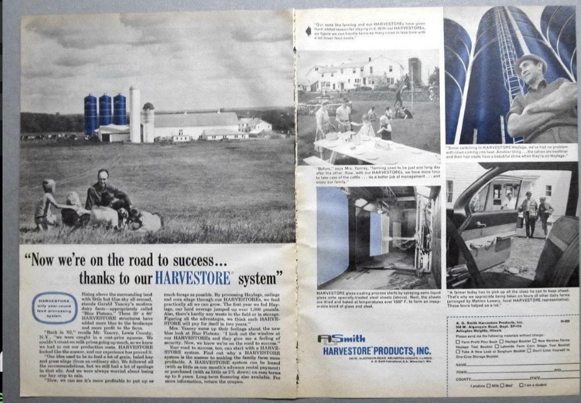 Original 1964 Harvestor Ad Features Gerald Yancey, Lewis County New York