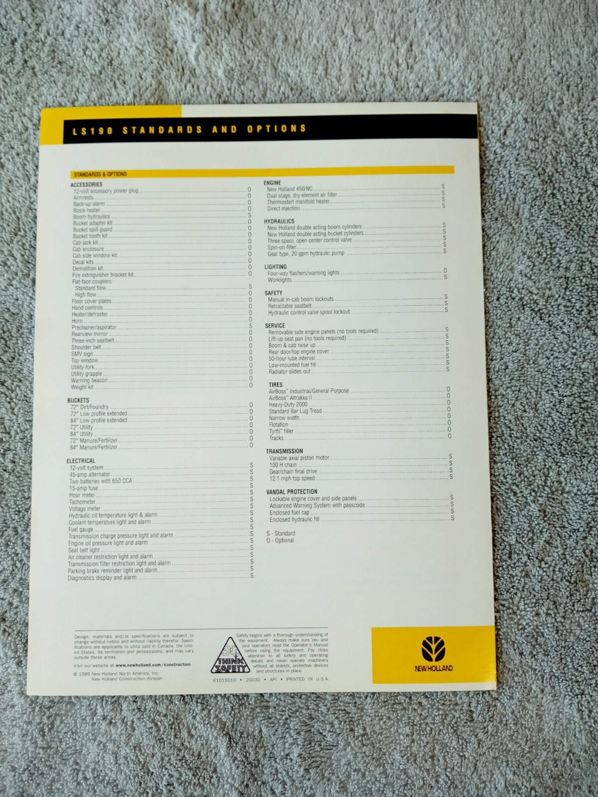 New Holland LS190 Skid Steer Specifications Sales Brochures. Lot Of 9.