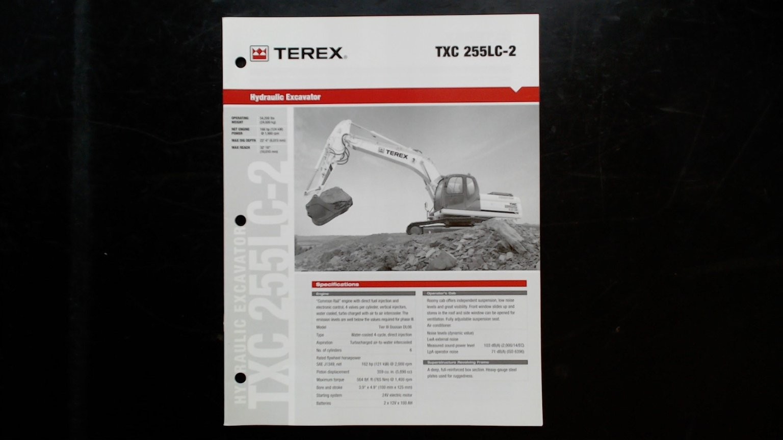 Terex TXC 255LC-2 Hydraulic Excavator Brochure Vintage Agriculture