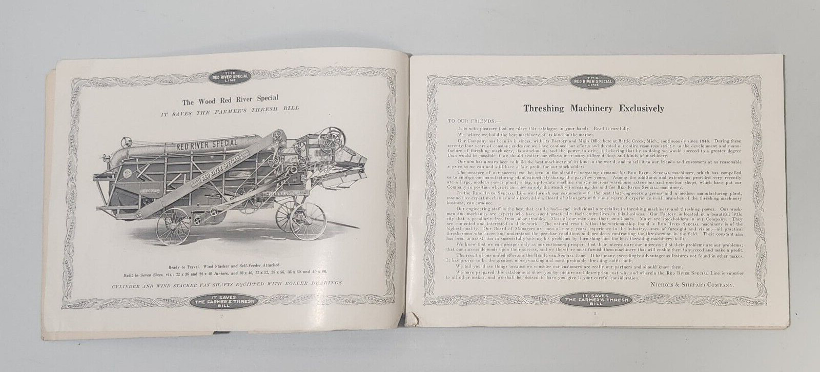 RARE Nichols & Shepard Co. Threshing Machinery Catalog Red River Special Line