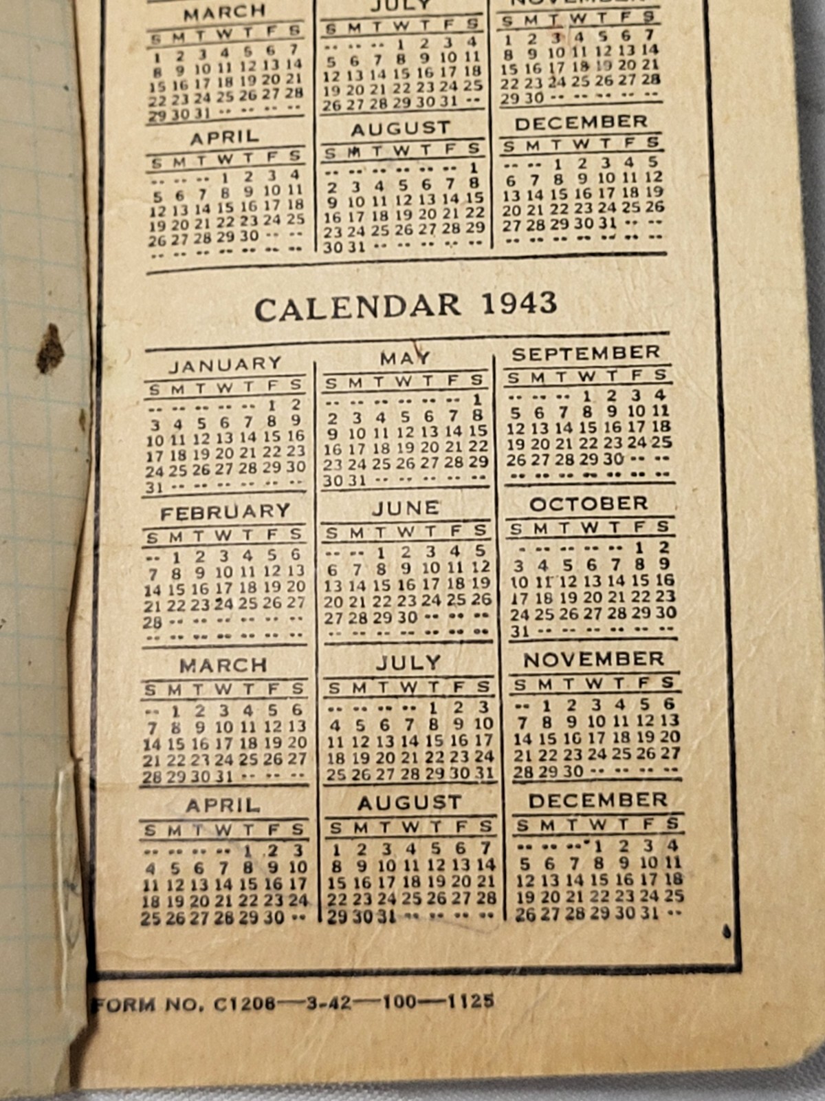 1940&rsquo;S PLYMOUTH TWINE POCKET NOTEBOOK CALENDAR ANTIQUE ADVERTISING FARMING ROPE