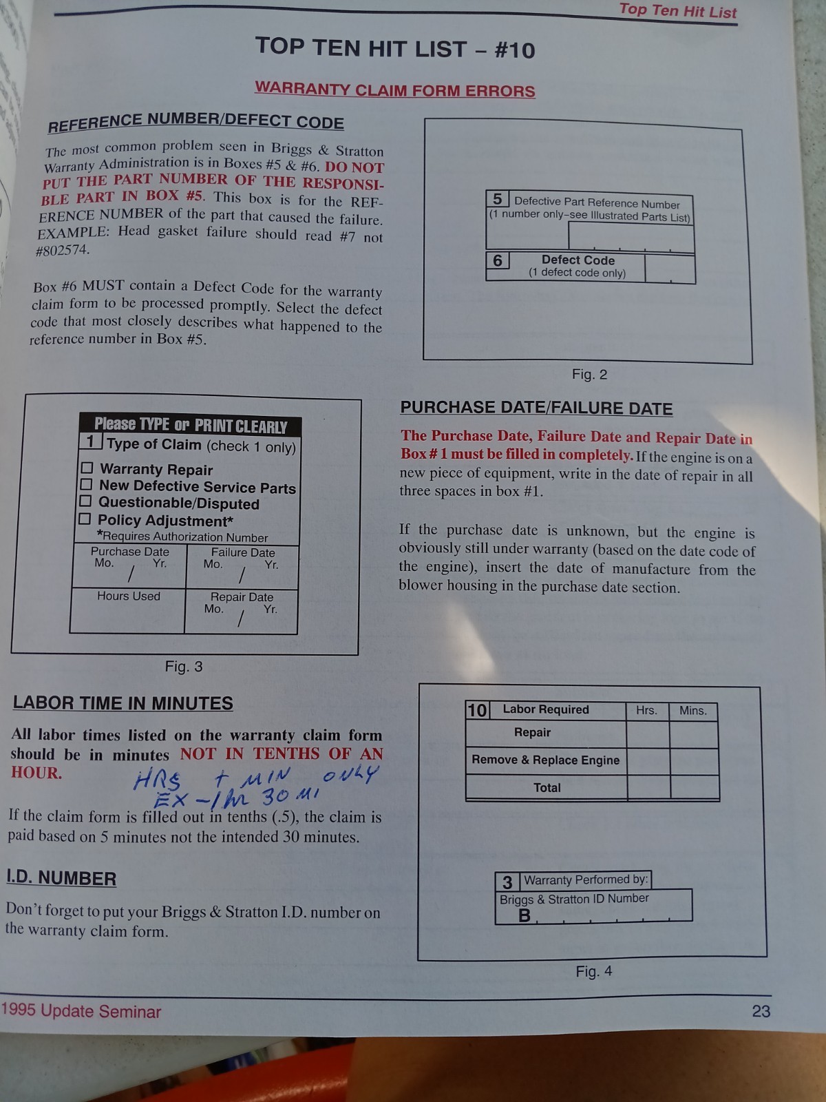 1995 Briggs & Stratton Technical Update Seminar