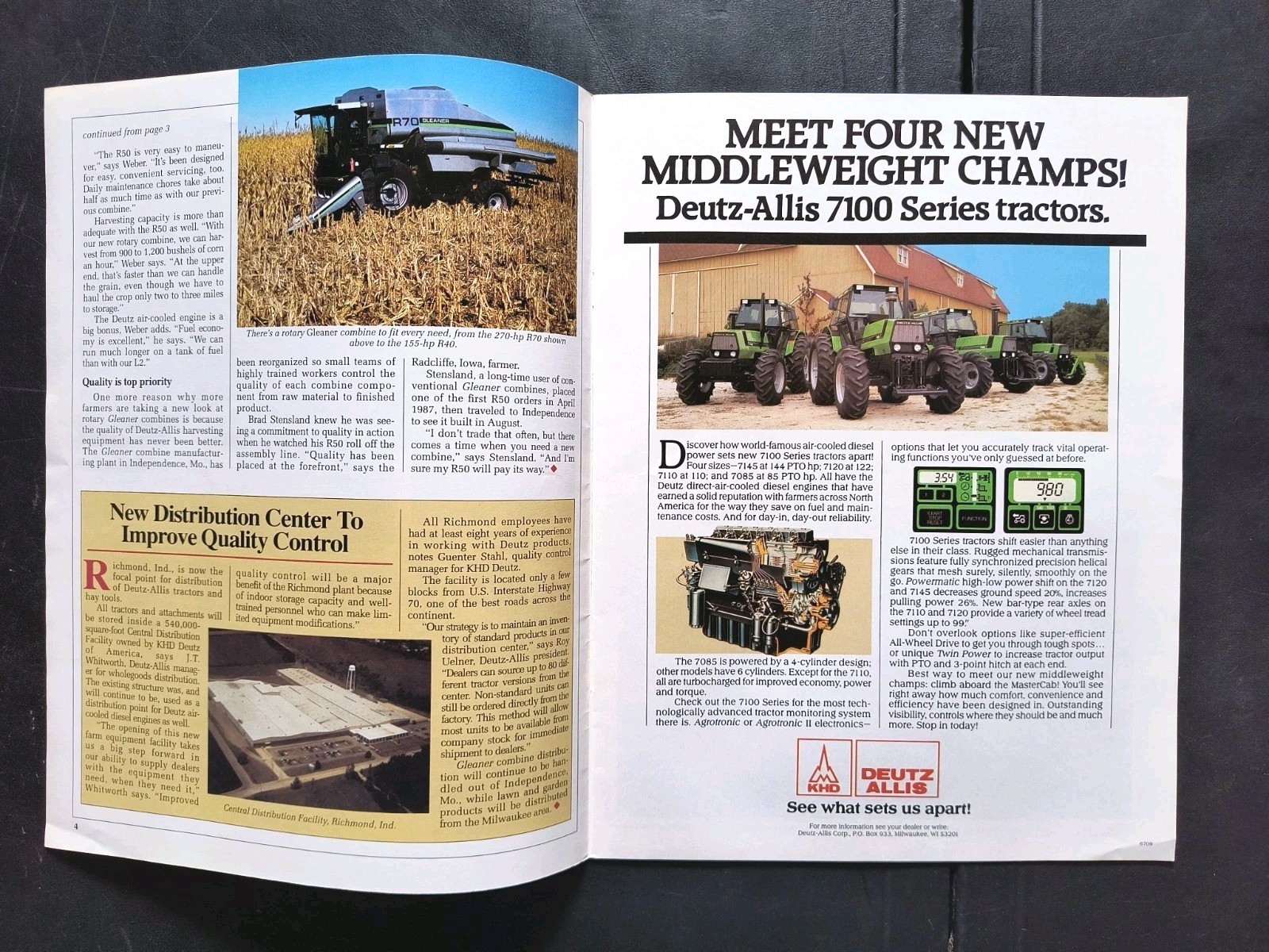 AGCO Allis Landhandler Magazine 1988 Rotary Combine Cover Tractor