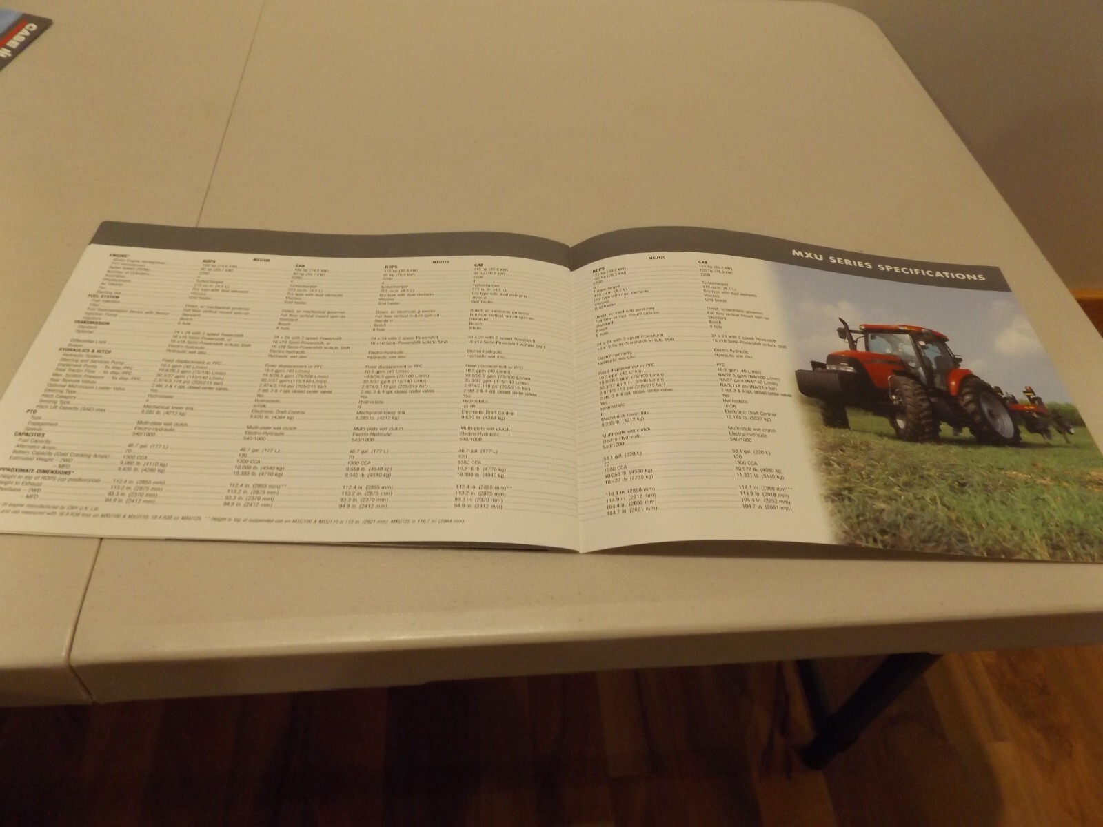 CASE-IH MXU SERIES MAXXUM TRACTORS 80 to 105 , LIT # CIH1070109 100325 2003