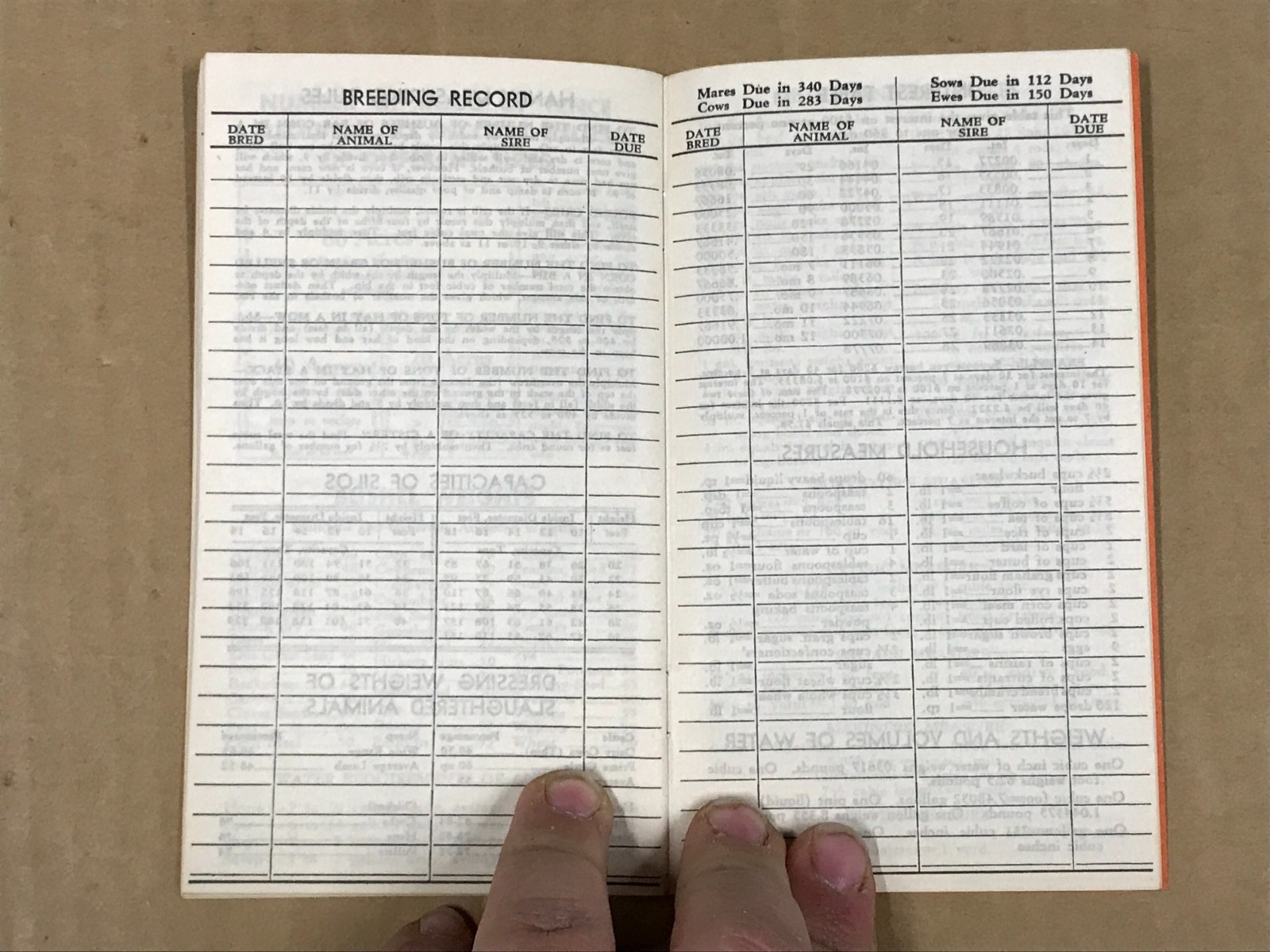 Vintage 1937 Farm & Live Stock Record Book