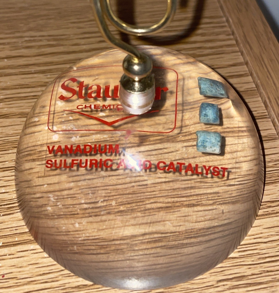 Vintage Stauffer Chemicals Desk Letter Holder/Paper Weight