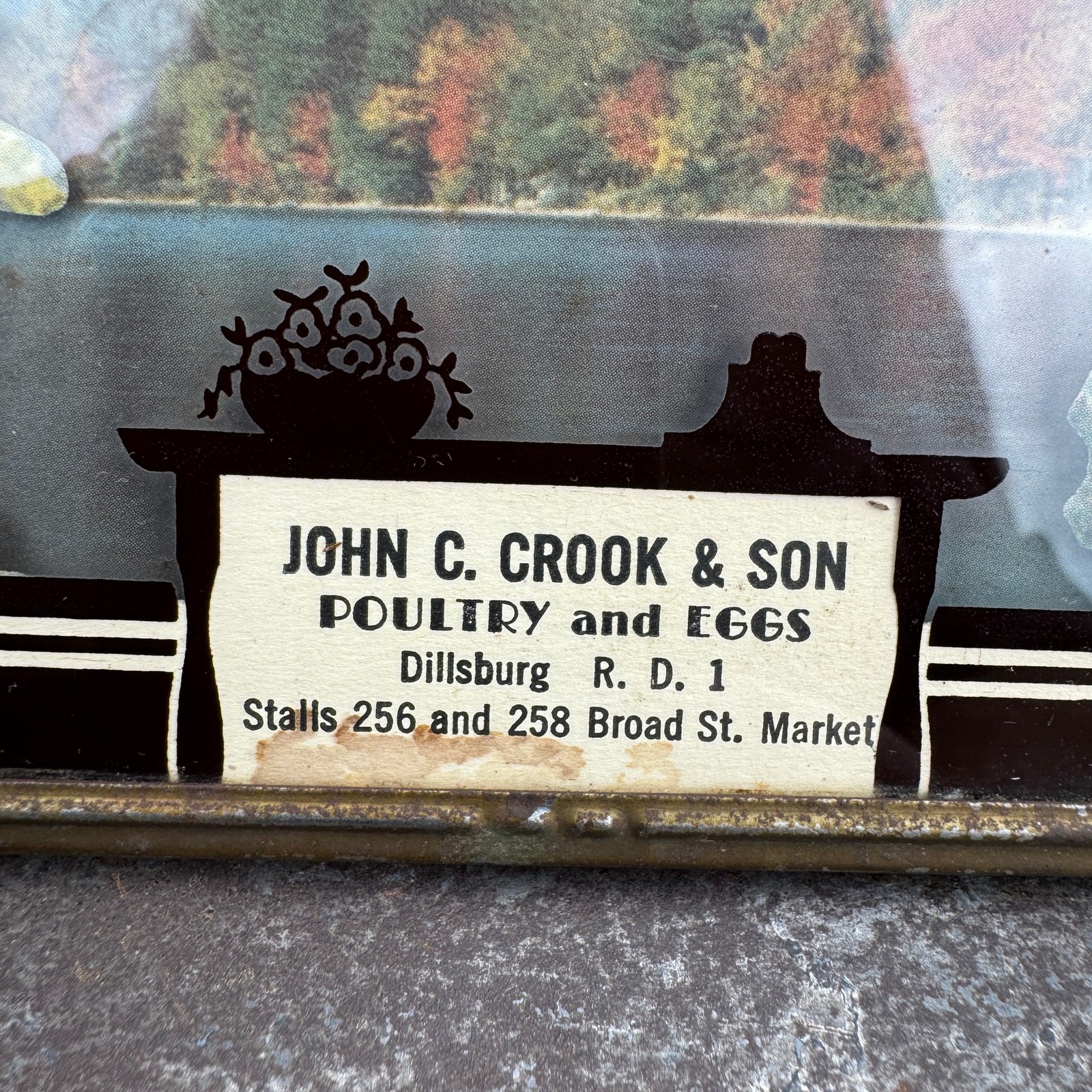 Vtg JOHN C CROOK & SON Poultry & Eggs DILLSBURG, PA Advertising Thermometer