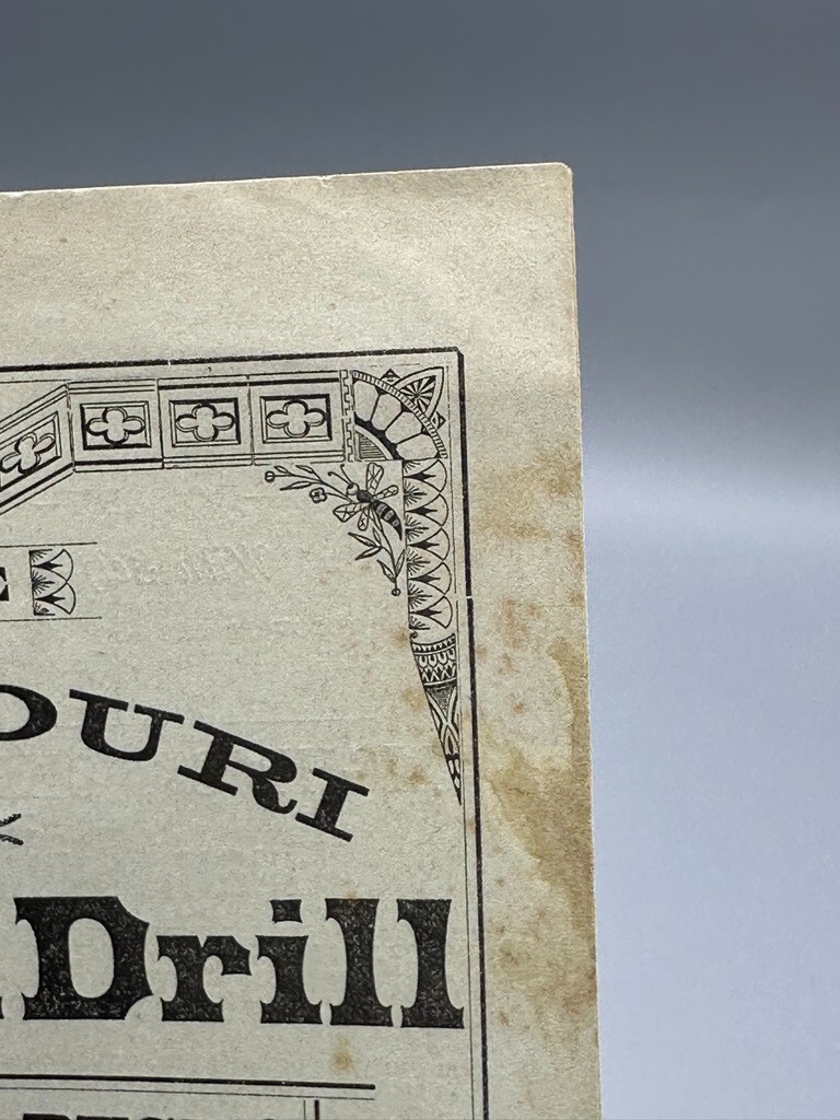 1880s MISSOURI GRAIN DRILL Farm Advertising Genesee Valley Mfg MT MORRIS NY