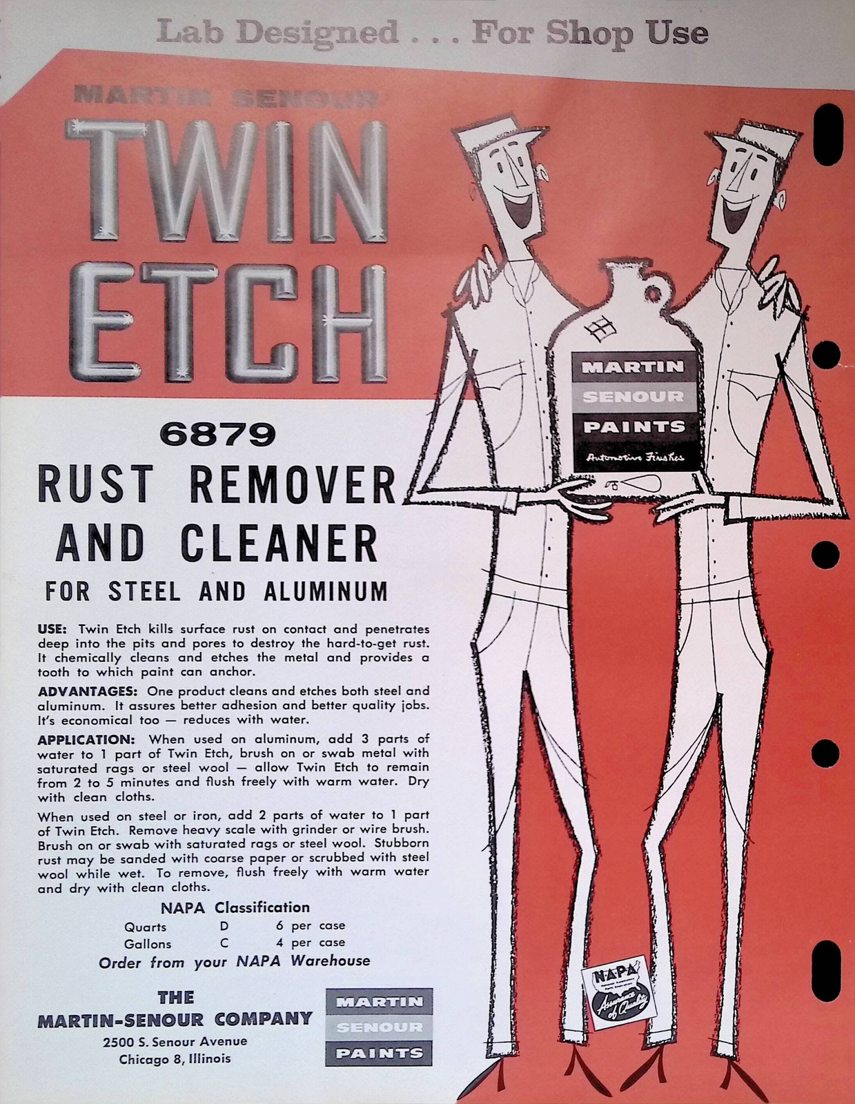 Vintage Farm Advertisement Spec Sheet Martin Senour Twin Etch Rust Remover Clean