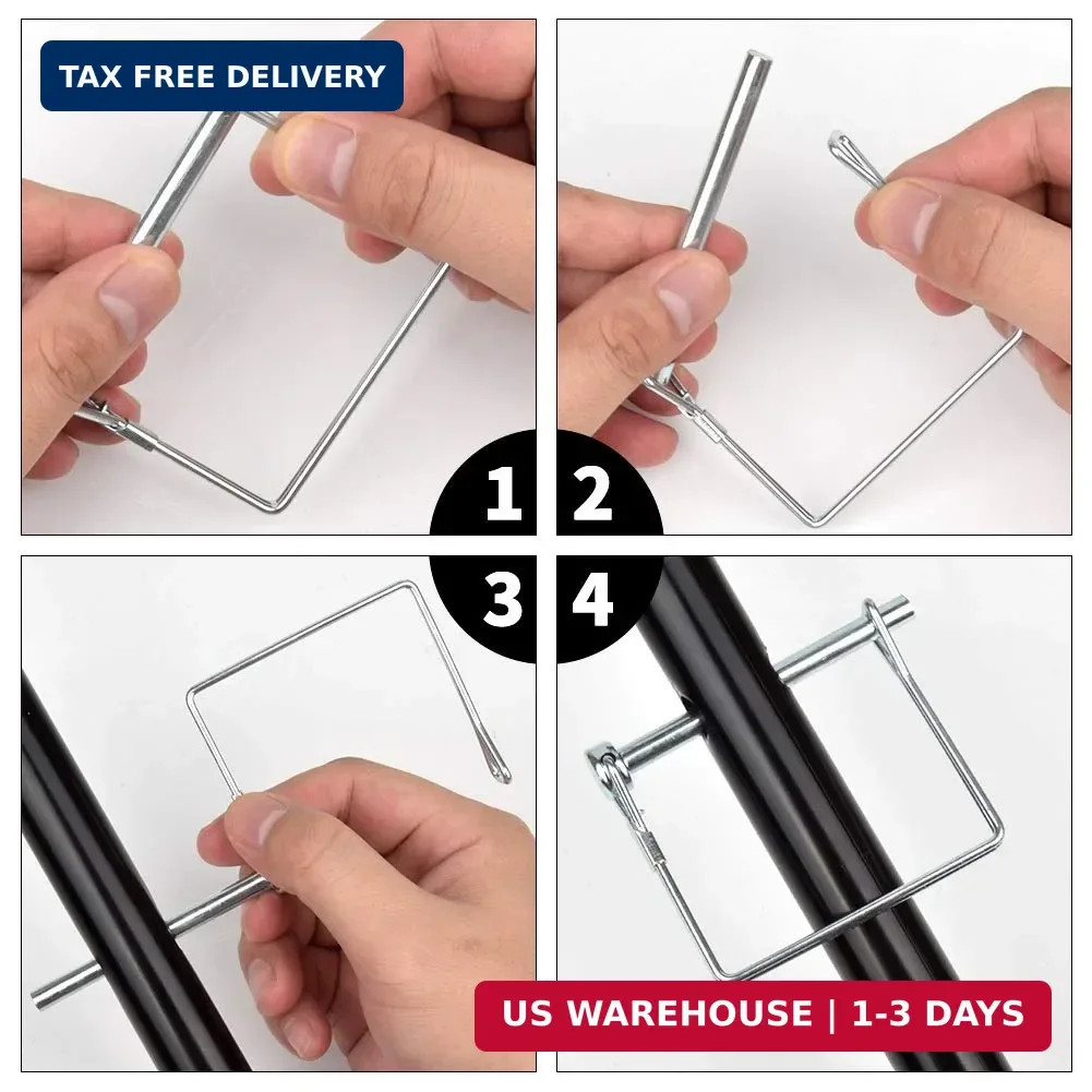 10 PCS Square Pto Pin Shaft Locking Pin 1/4 pin Hitch pin Wire Lock Pin Safety C
