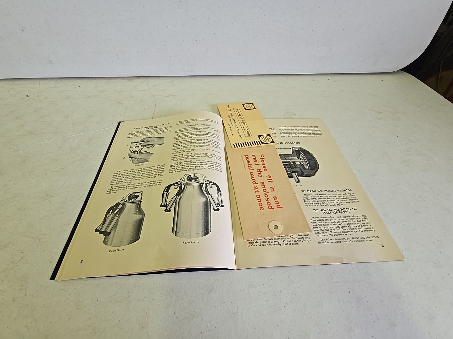 Vintage 1947 De Laval Sterling Milker Advertising Instruction Manual