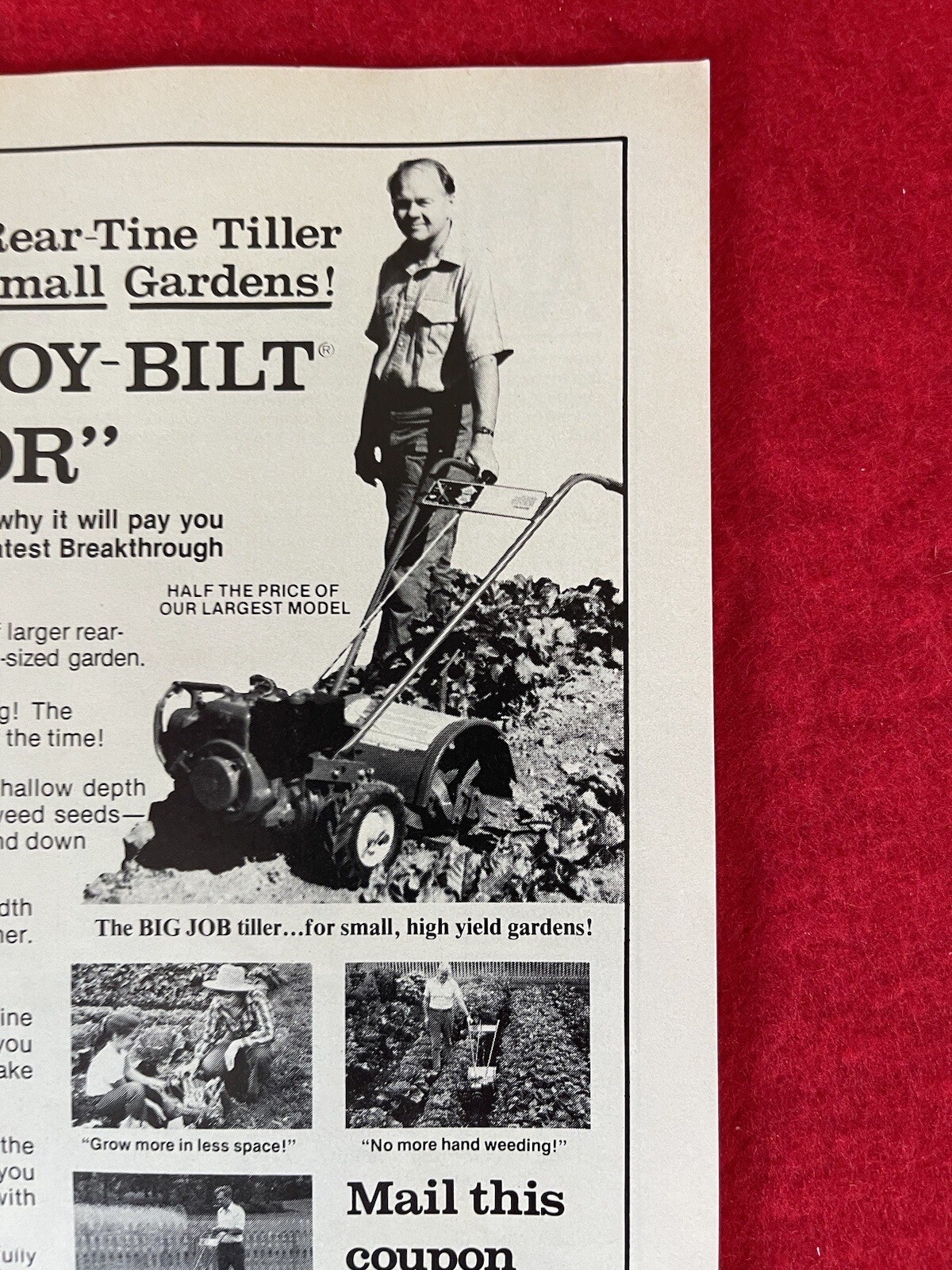Vintage 1987 Troy Bilt 3 1/2 HP JR Tiller Print Ad