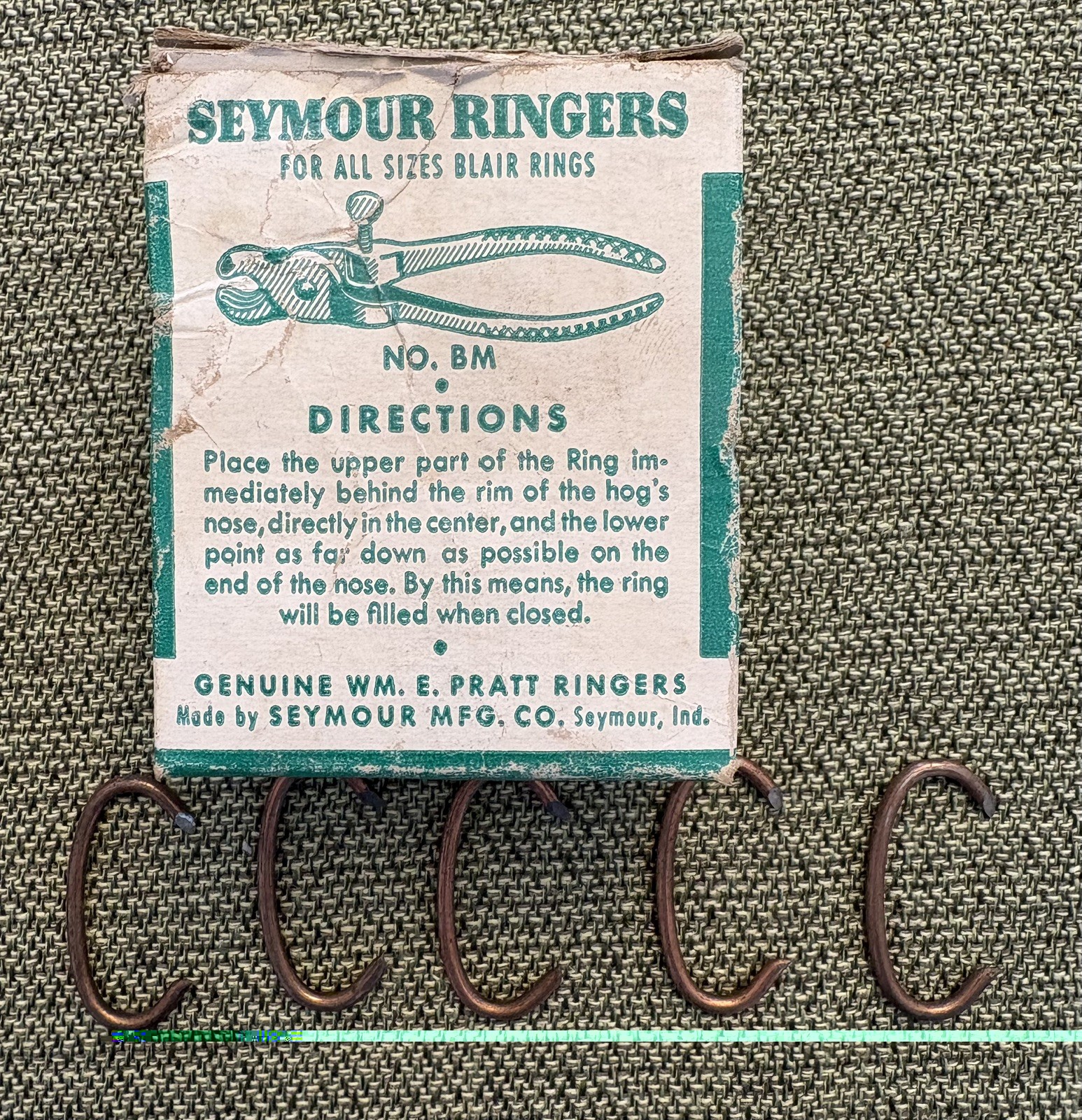 Nose Rings – 1.5 Inch Genuine Wm E. Pratt – Hog Rings – Est 1872 – Seymour, Ind.