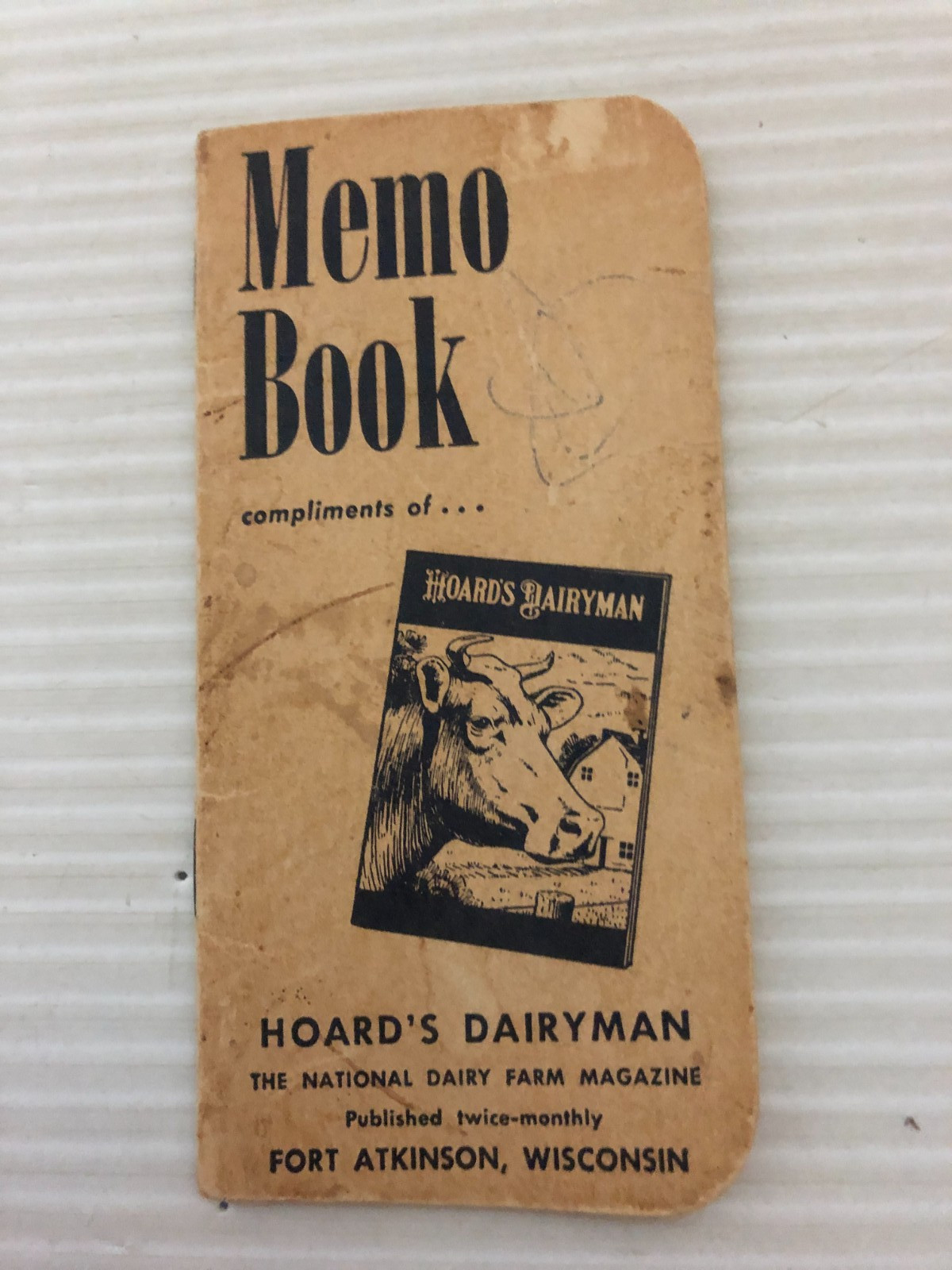 Vintage HOARD&rsquo;S DAIRYMAN Memo Book Fort Atkinson Wisconsin 1963