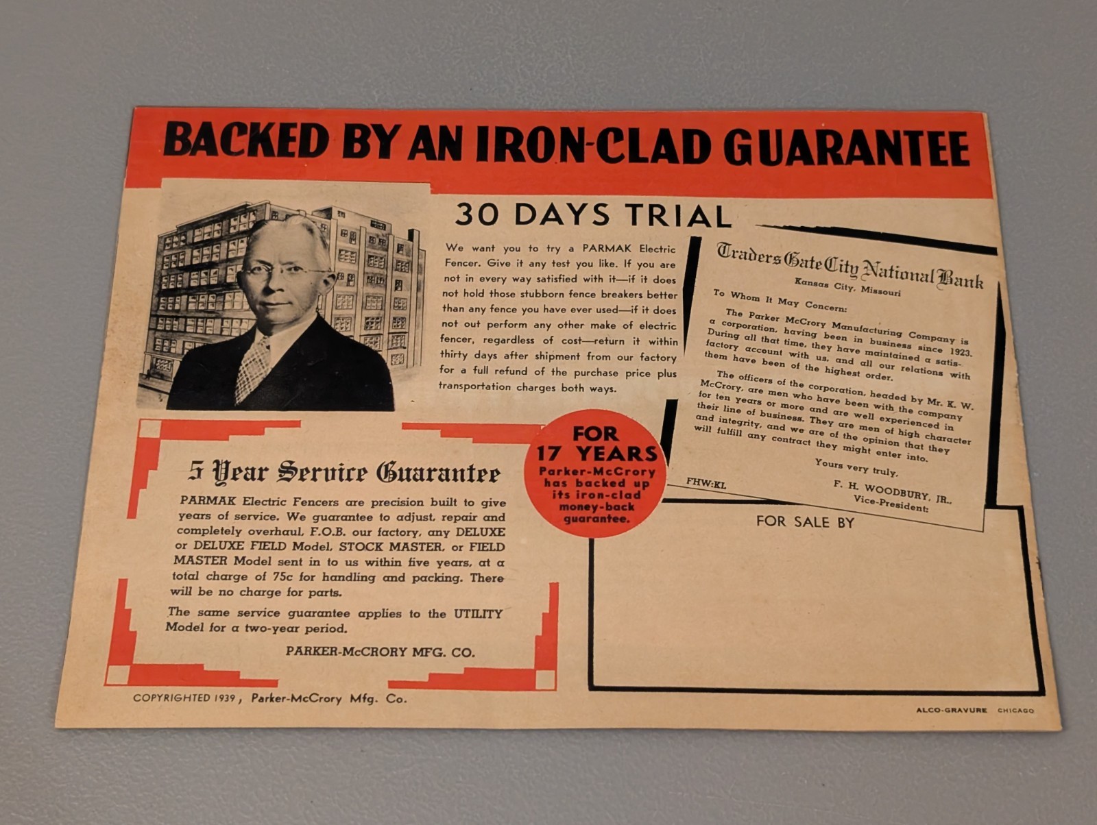 Parmak Electric Fencer 1939 Catalog Booklet w/ Letter – 1930s Depression Era Ad