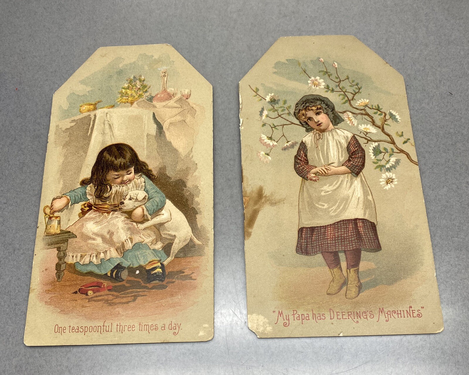 Antique Deering Mower And Reaper Pair Of Victorian Trade Cards