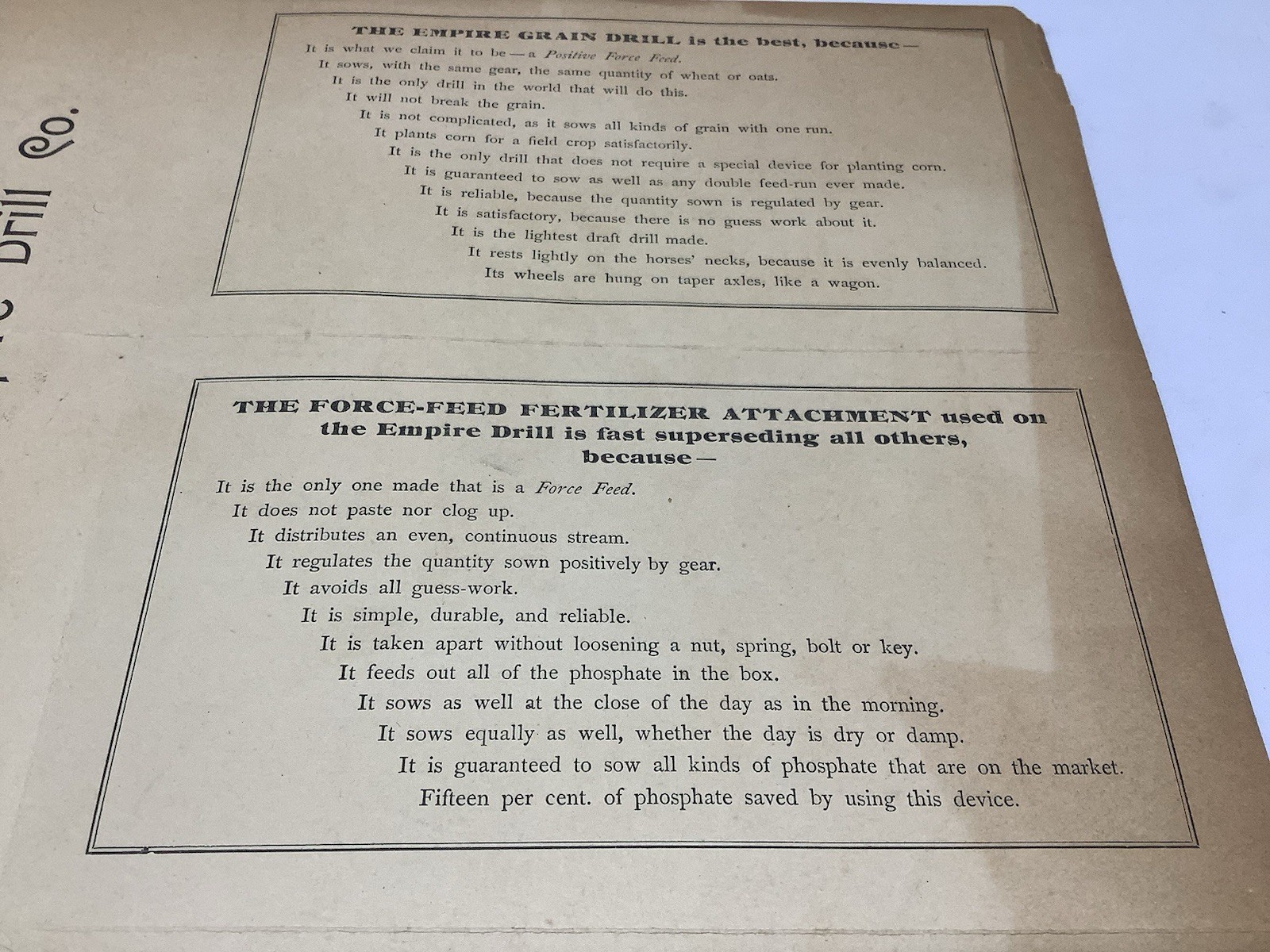 Empire Drill Co. Jackson MI Farm Equip Ads Brochure Flyer Ind Revolution