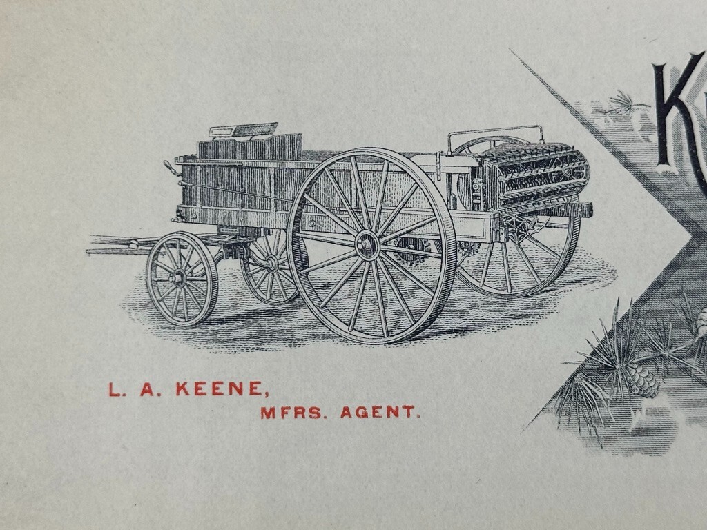 1901 KEMP & BURPEE Manure Spreader WATERMAN Illinois Letter Farm Advertising