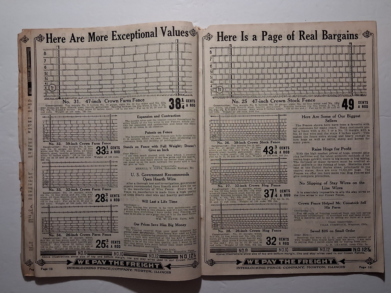 Interlocking Fence Co. Catalog, Better Fences Factory Prices, 1925