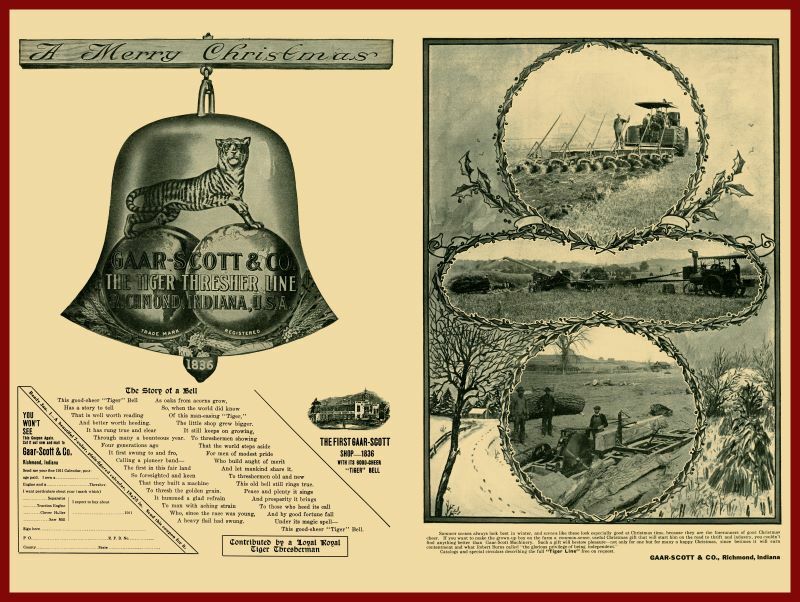 1910 Gaar Scott NEW Metal Sign: Tiger Thresher Line – Richmond Indiana Factory