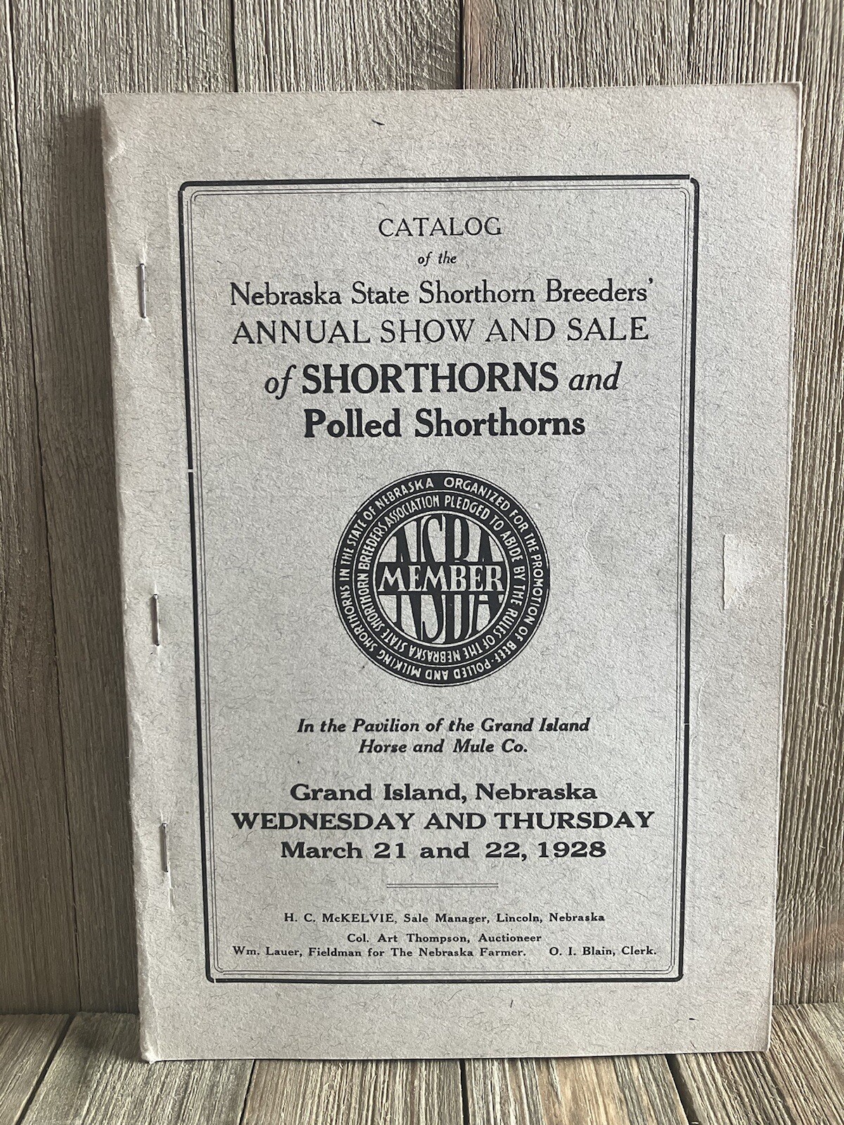 RARE Vintage 1928 Nebraska State Shorthorn Breeders’ Annual Show & Sale Cows